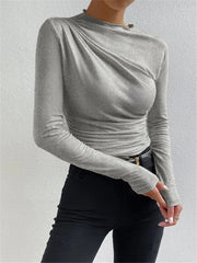 Vibemartini Ruching Long Sleeve Shirt