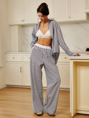 Vibemartini Cotton & Linen Pinstripe Loose Shirt