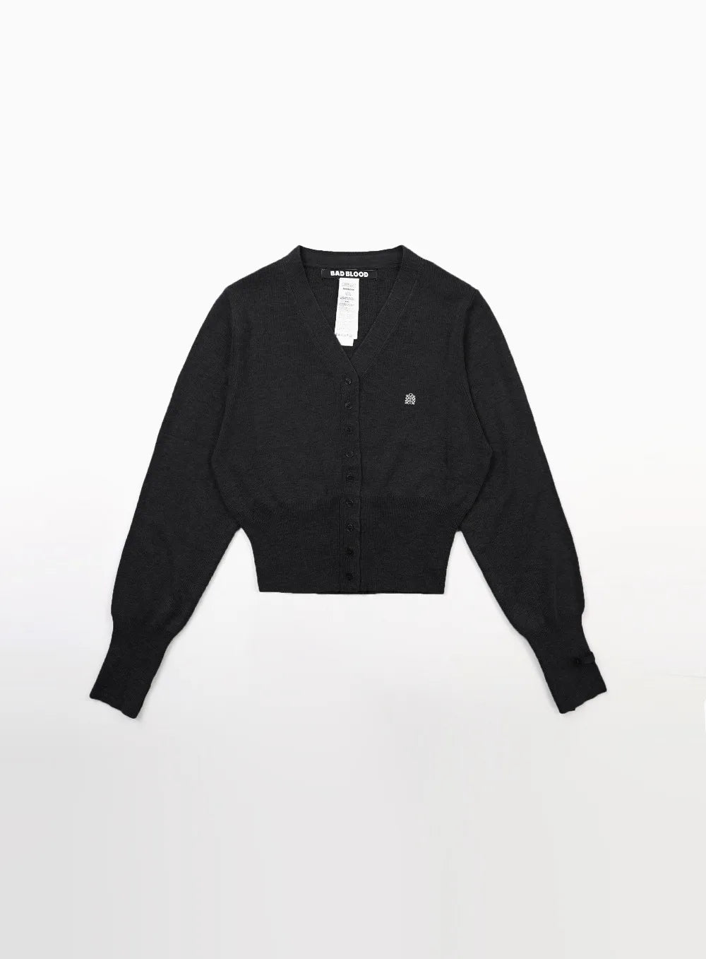 Vintage Embroidered Round Neck Cardigan Black / S Cardigan-241208