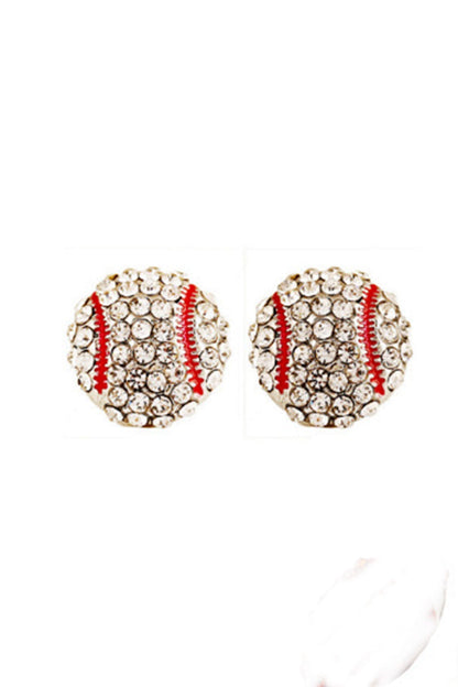 Basketball Baseball Football Diamond Stud Earrings