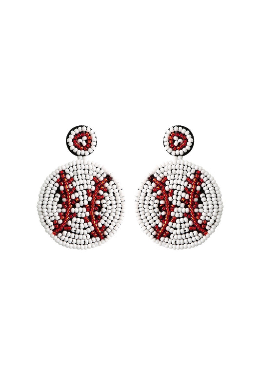 Bohemia Baseball Beaded Earrings