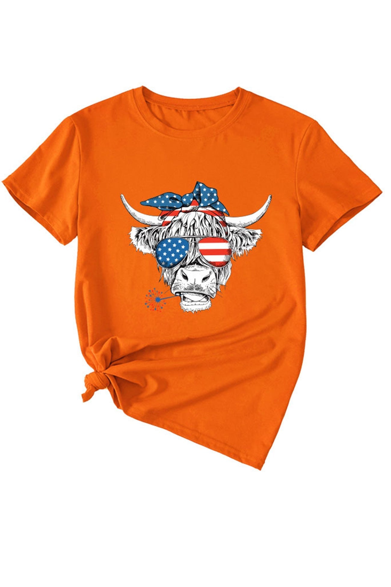 Bull Star Flag Print T-shirt