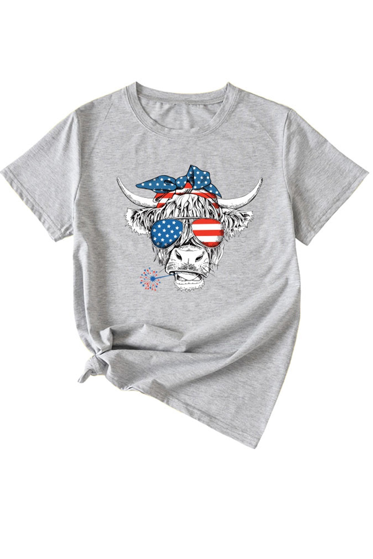 Bull Star Flag Print T-shirt