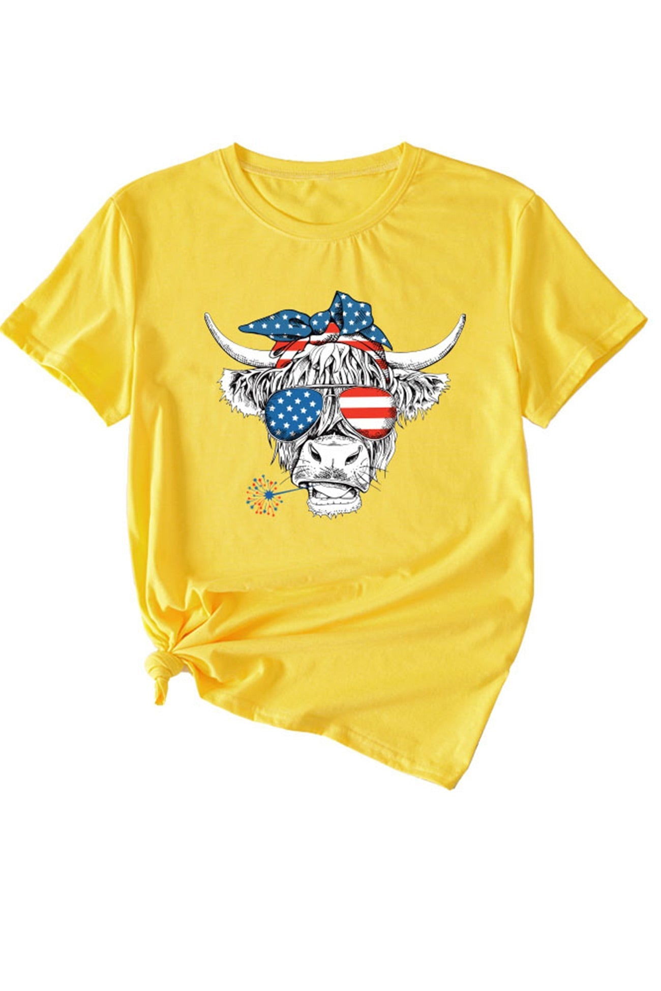 Bull Star Flag Print T-shirt