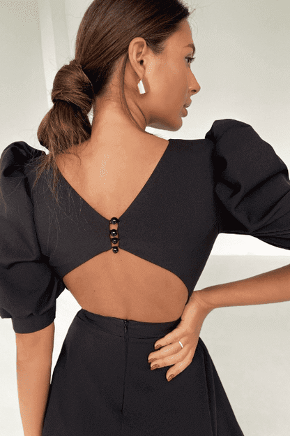 Backless high waist midi dress