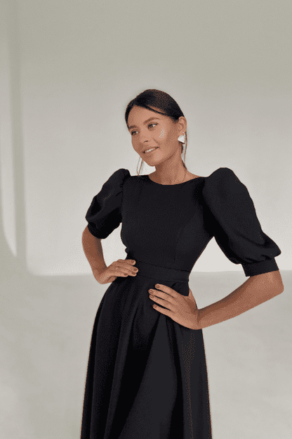 Backless high waist midi dress