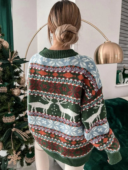 Casual Long Sleeve Knitted Pullover Basic Jersey Fashion Christmas Sweater Sweaters-L