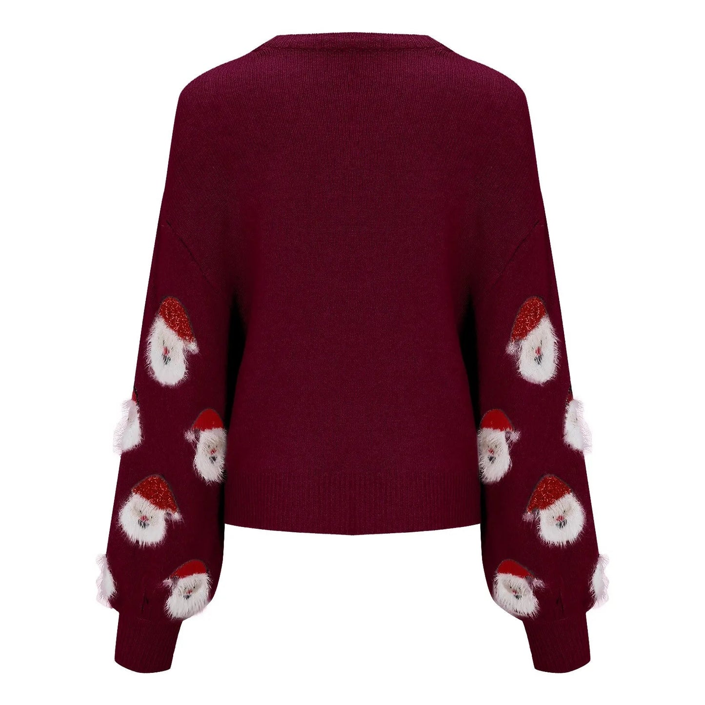Christmas Santa Head Oversized Sweater Sweaters-L