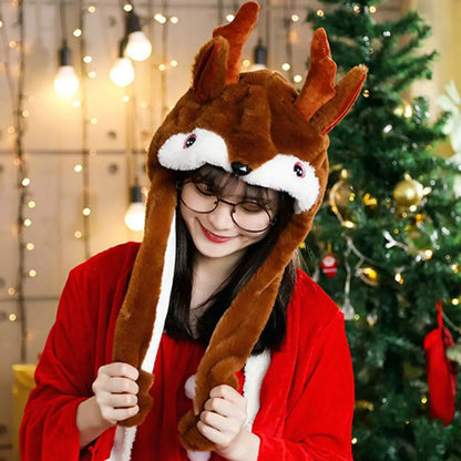 Jumping Santa Claus Elk Snowman Snowflake Cosplay Hat Hat-L