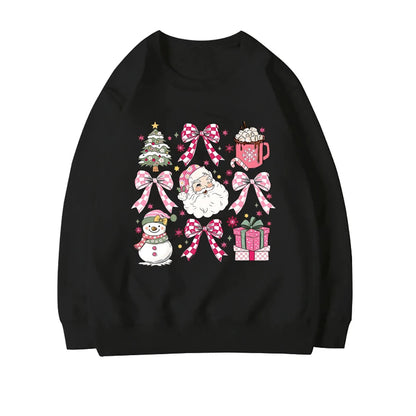 Coquette Christmas Santa Sweatshirt - Holiday Hoodie Black 2 / S Hoodies-L