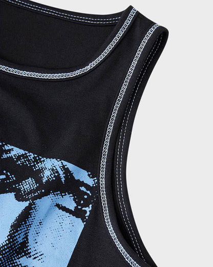 Negative Blues Graphic Tank Top