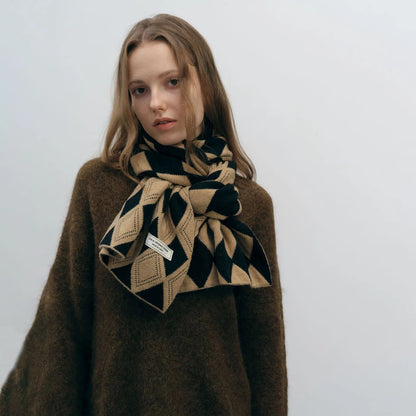 Autumn Winter Cashmere Two Color Shawl Scarf For Women Scarfs-L