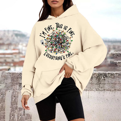 Loose Pullover Four Christmas Tree Crewneck New Autumn Hoodie Beige-D / M Hoodies-L