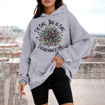 Loose Pullover Four Christmas Tree Crewneck New Autumn Hoodie Light Gray-D / M Hoodies-L