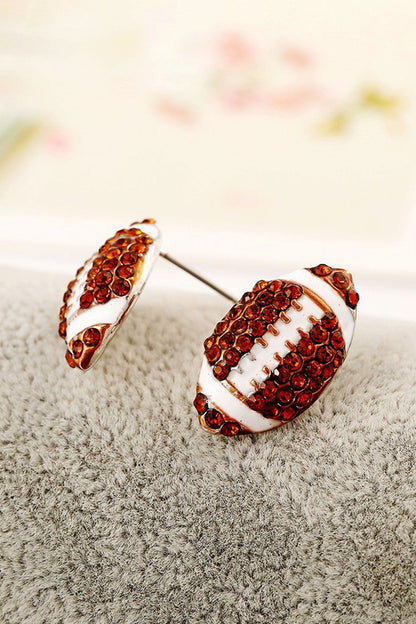 Basketball Baseball Football Diamond Stud Earrings