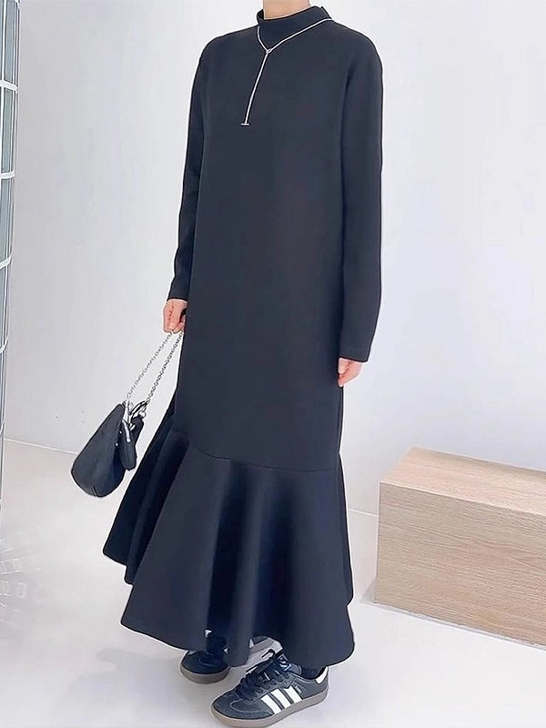 VibeMartini-Casual Long-sleeved Sweatshirt Fishtail Long Dress