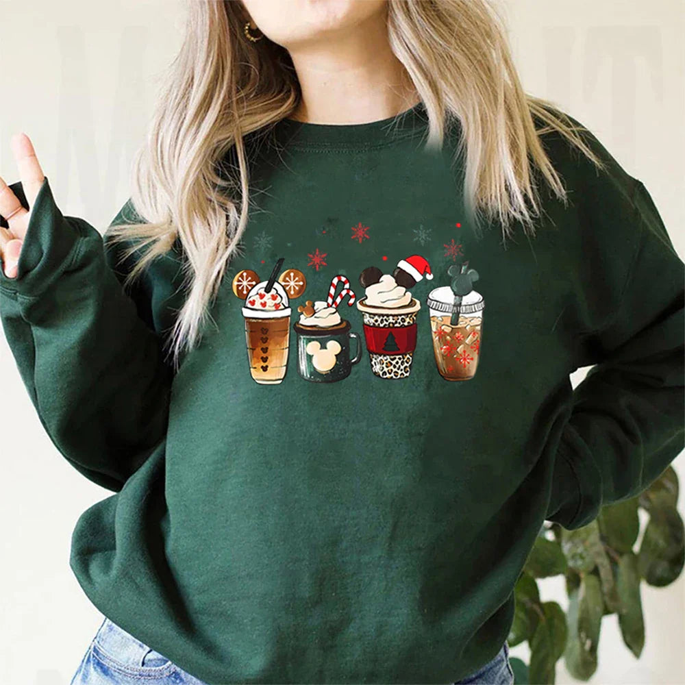 Charming Gingerbread Coffee Magic Kingdom Christmas Hoodie Dark Green / S Hoodies-L