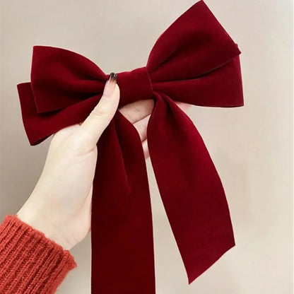 Black Red Velvet Long Ribbon Wedding Fashion Christmas Hair Accessory Accessories-L