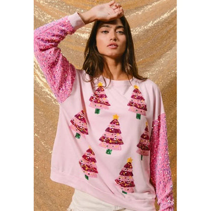 Glitter Patchwork Vintage Harajuku Slim Streetwear Christmas Hoodie Pink 2 / S Hoodies-L
