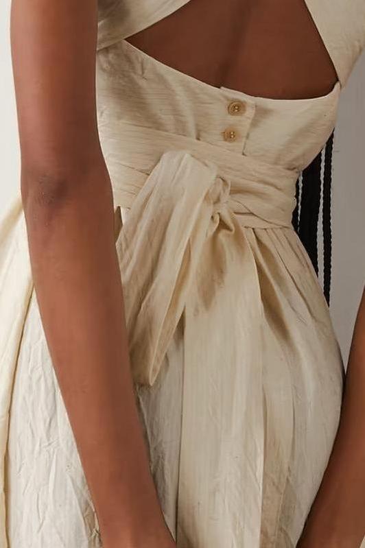 Summer cross wide loop wrap dress