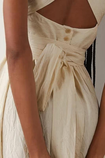 Summer cross wide loop wrap dress