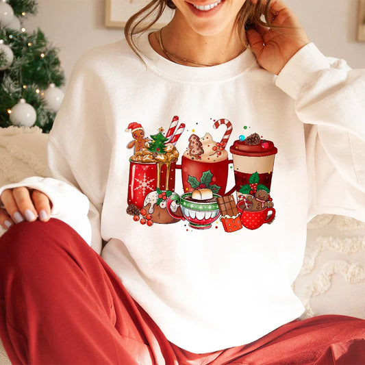 Delicious Hot Cocoa Chocolates Cake Printed Christmas Hoodie Hoodies-L