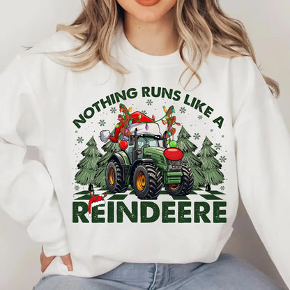 Hot Sale Nothing Runs Like Reindeer Farm Fallow Girl Christmas Hoodie White / S Hoodies-L
