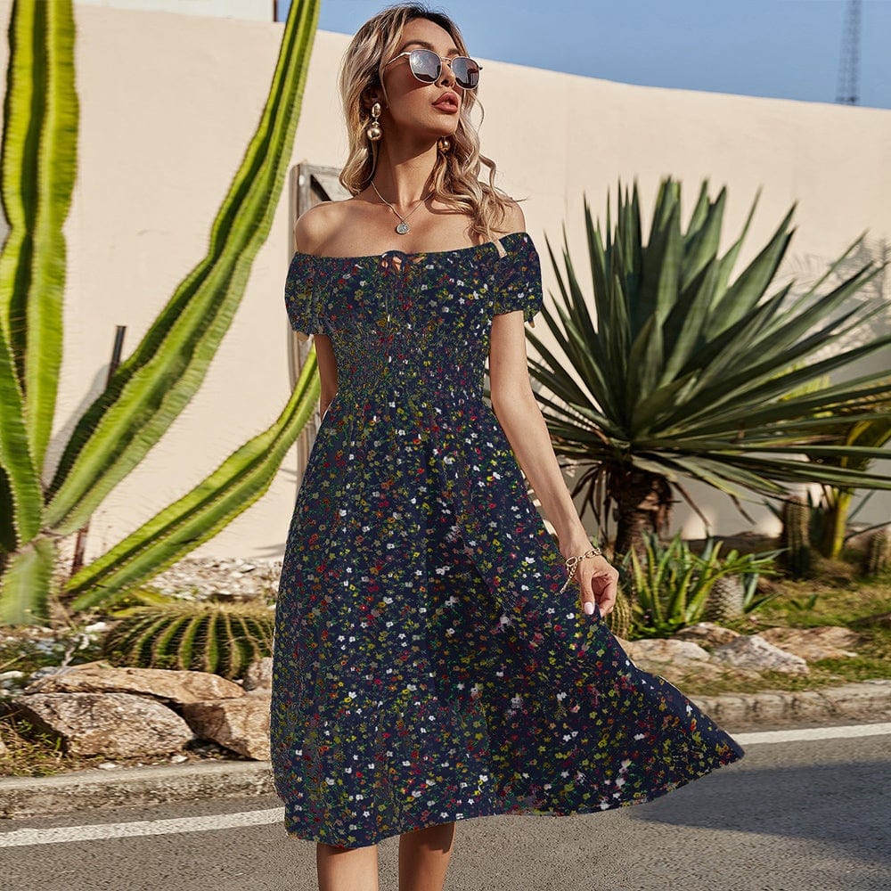 Waist Daisy Floral Dress