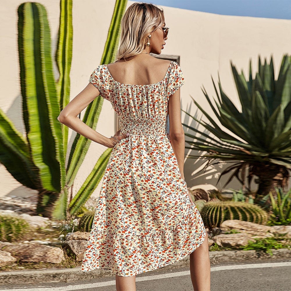 Waist Daisy Floral Dress