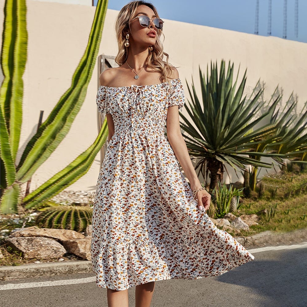 Waist Daisy Floral Dress