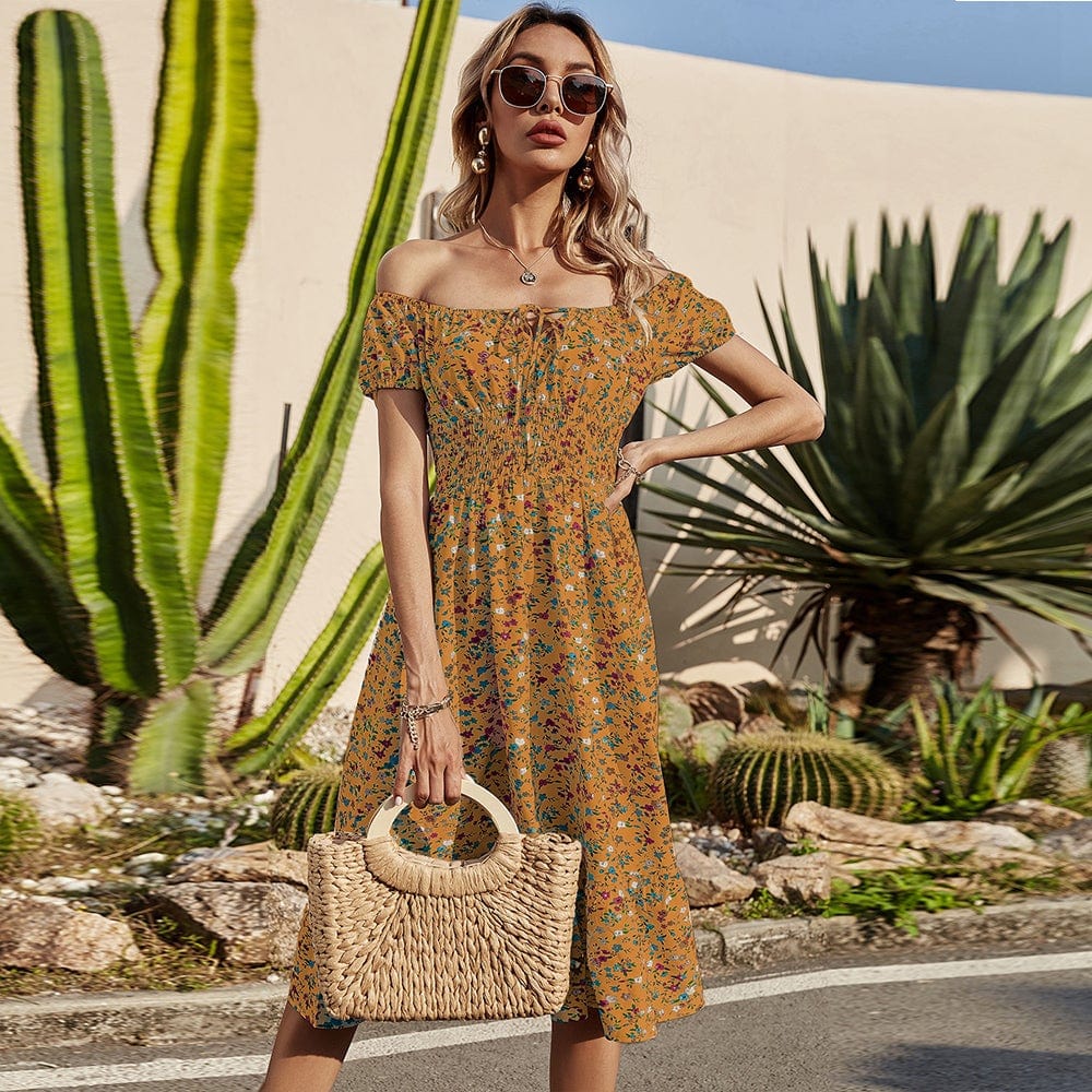 Waist Daisy Floral Dress