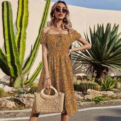 Waist Daisy Floral Dress