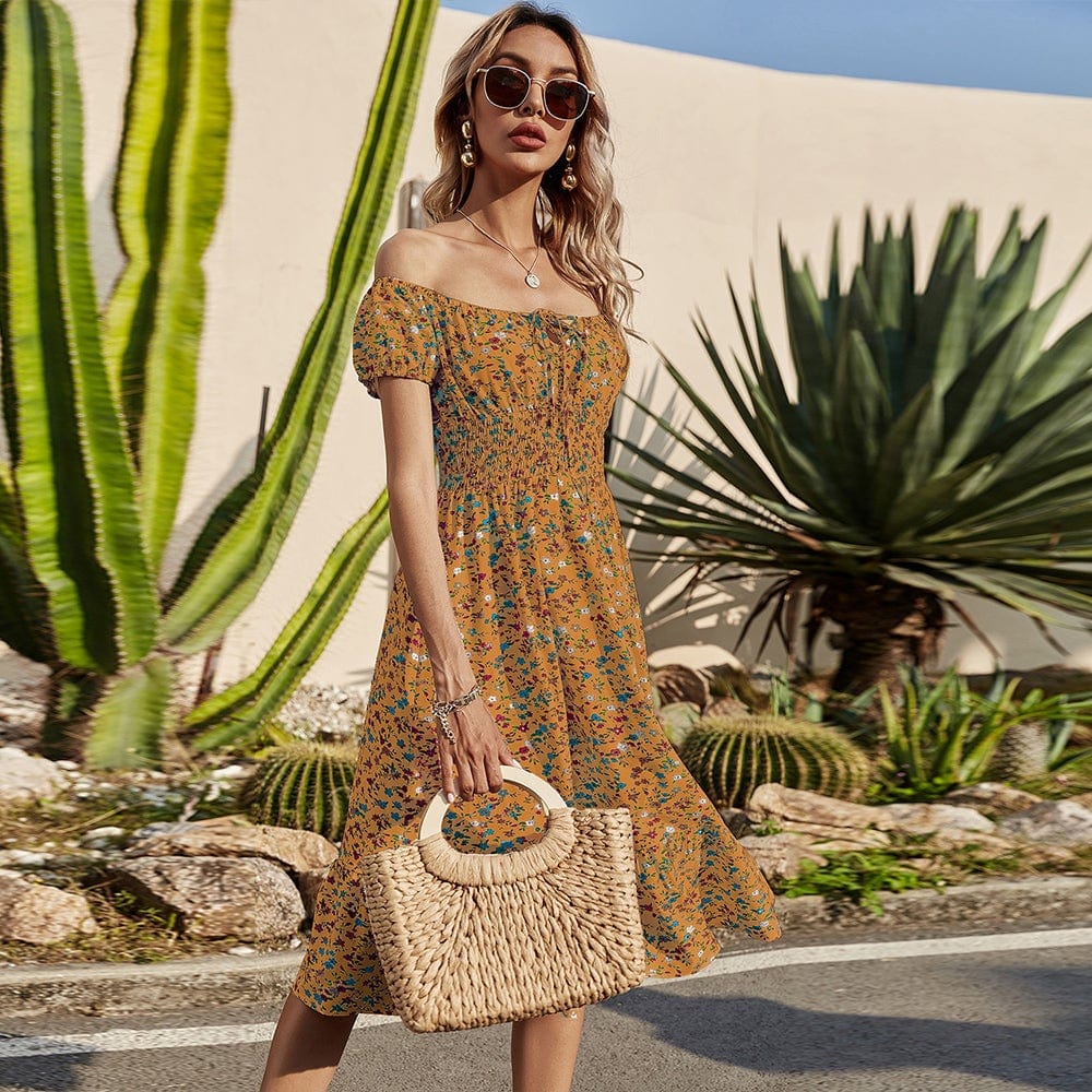 Waist Daisy Floral Dress