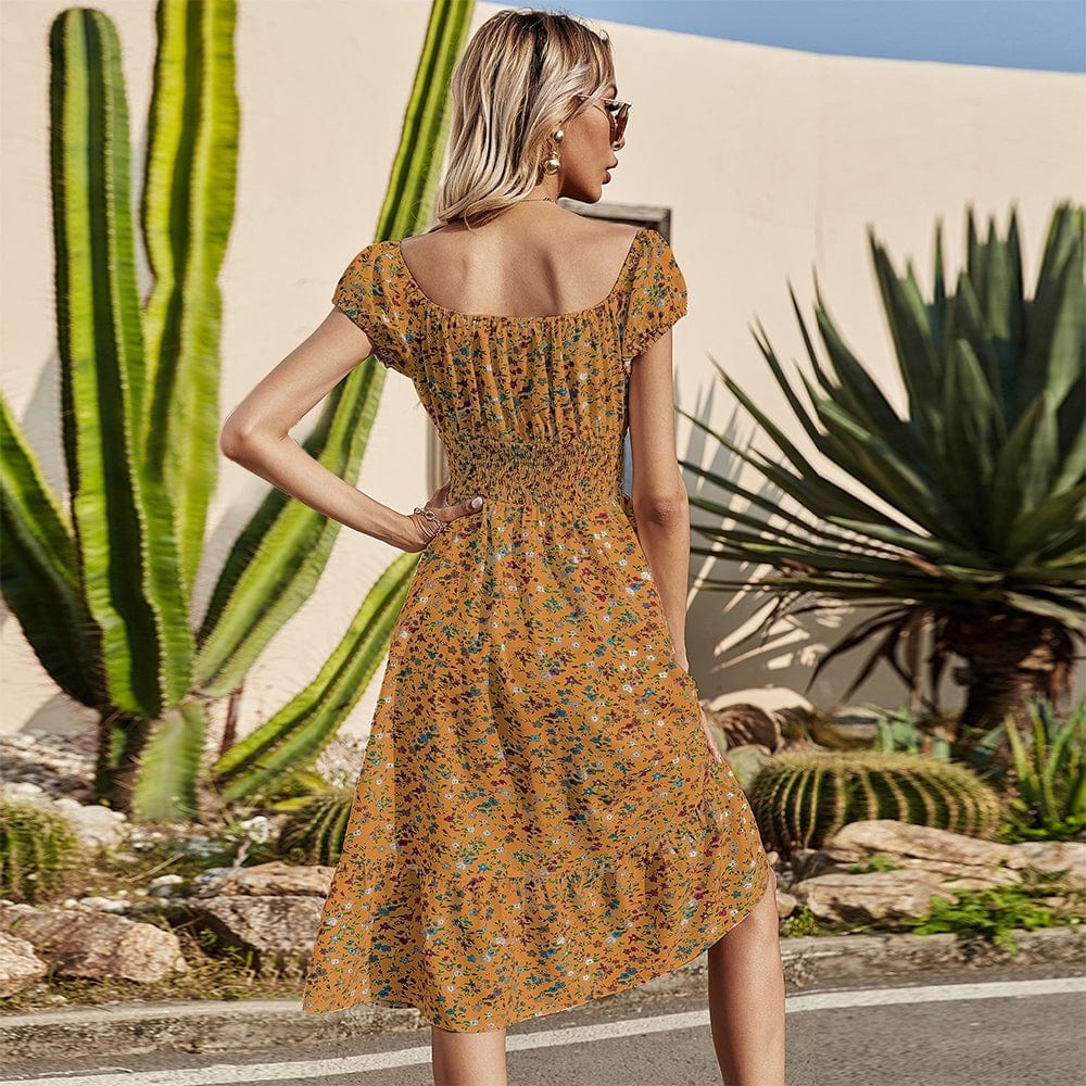 Waist Daisy Floral Dress