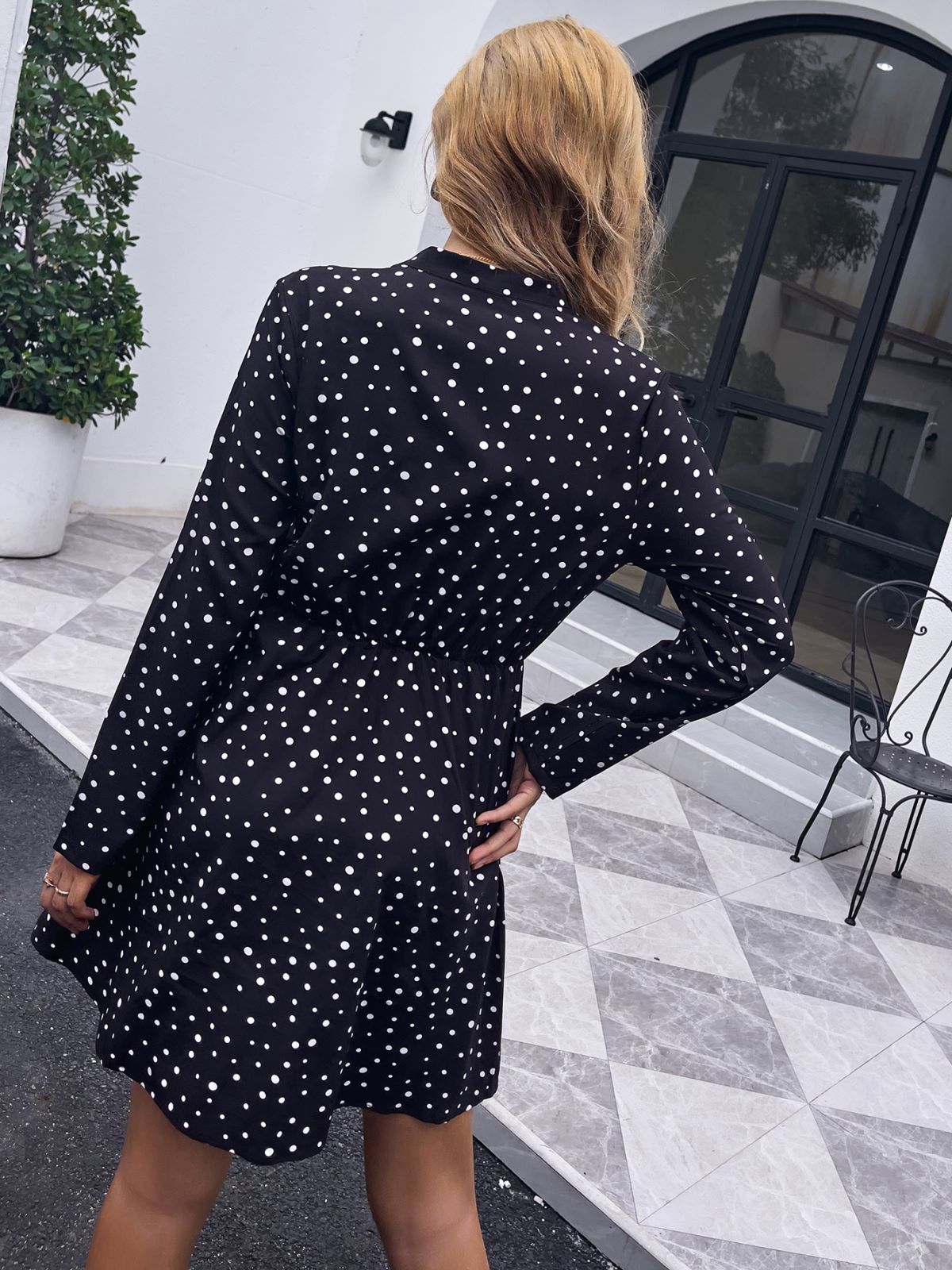 Zip Up Polka Dress