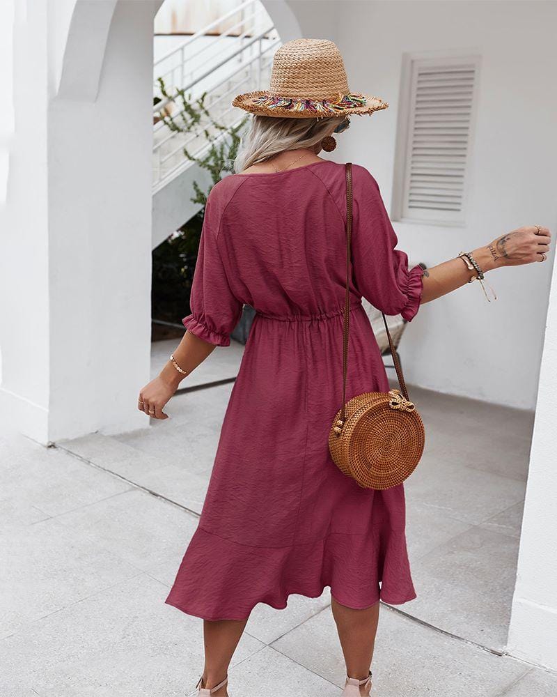 Crochet Puff Sleeve Dress