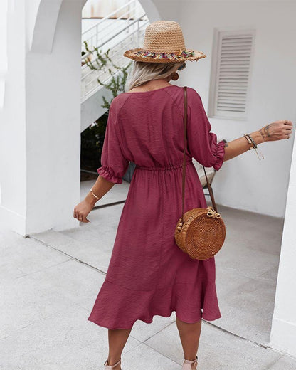 Crochet Puff Sleeve Dress