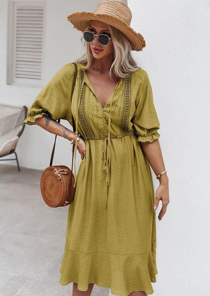 Crochet Puff Sleeve Dress