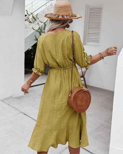 Crochet Puff Sleeve Dress
