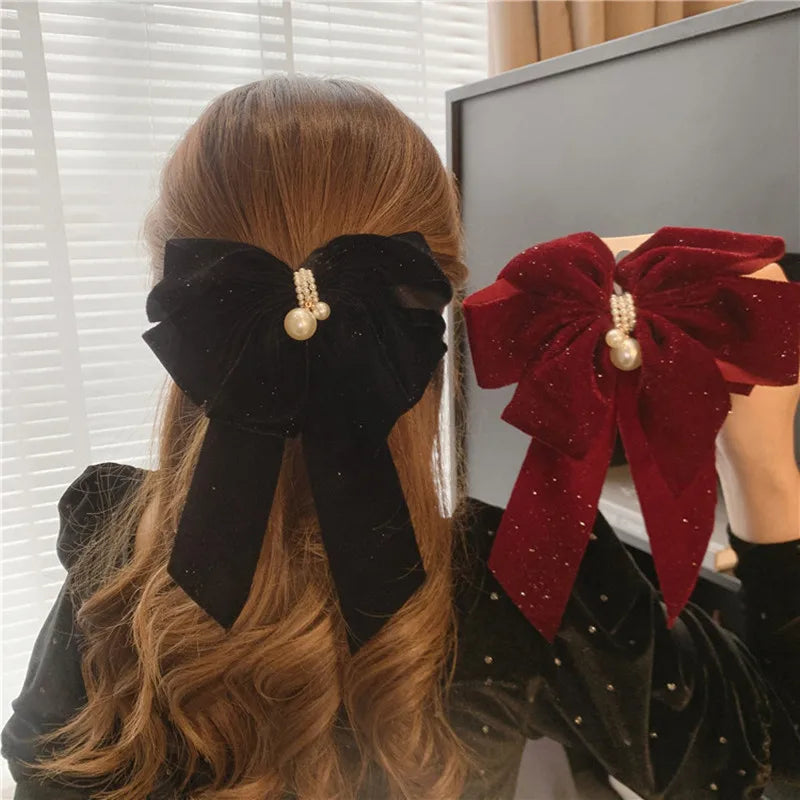 Velvet Bow-Knot Christmas Hair Accessory - Large Size Accessories-L