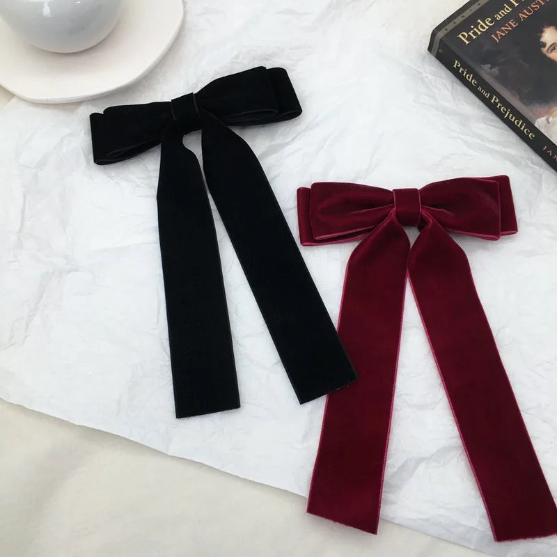 Velvet Bow Hair Clips - Christmas Accessory For Women Accessories-L