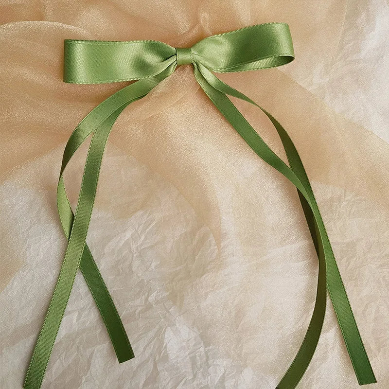 Sweet Solid Color Head Bow Headdress - Christmas Hair Accessory Green Accessories-L
