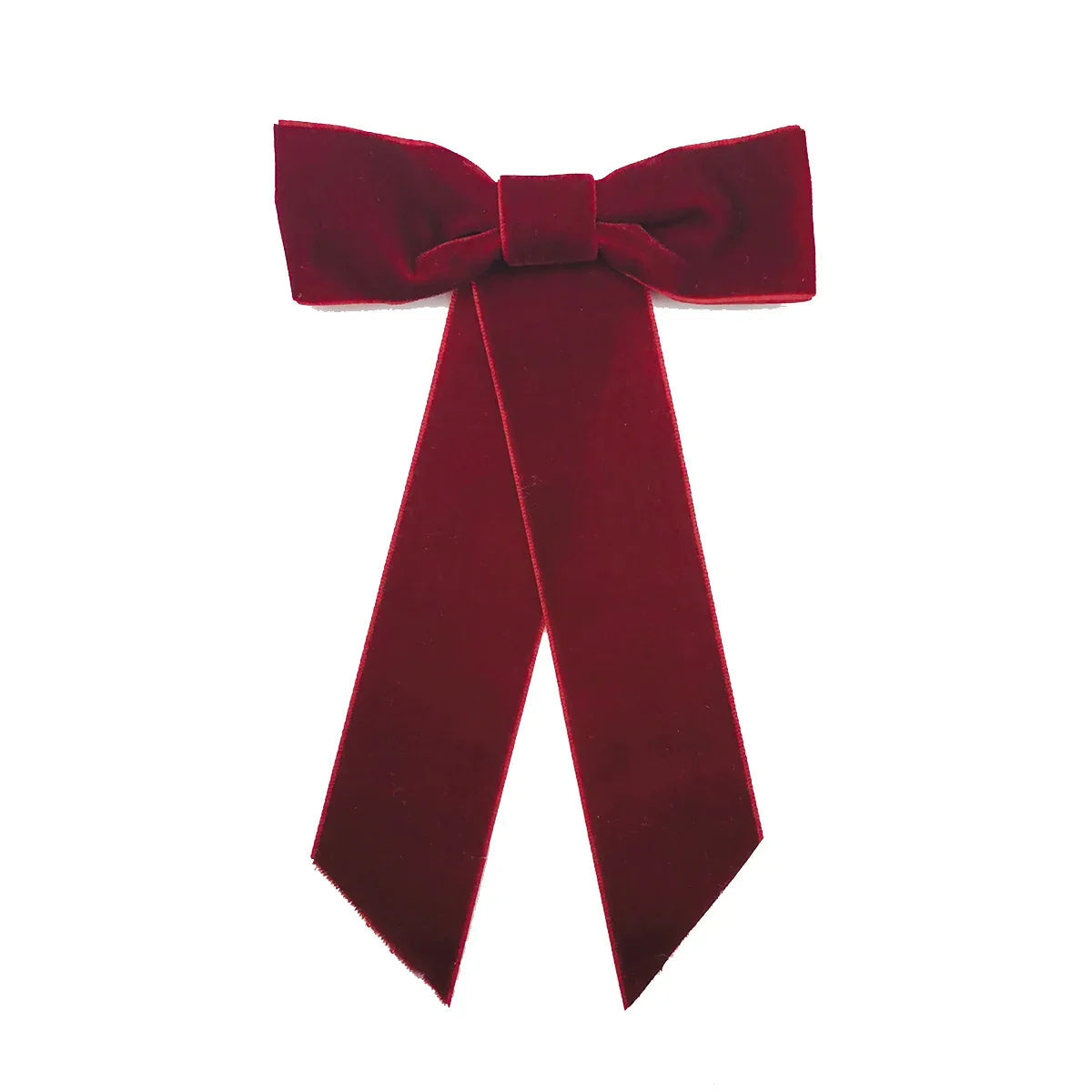 Velvet Ribbon Top Clip - Christmas Hair Accessory For Women Wine Red Accessories-L