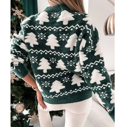 Half Turtle Collar Towel Embroidered Long Sleeve Autumn Winter Pullover Christmas Sweater Sweaters-L