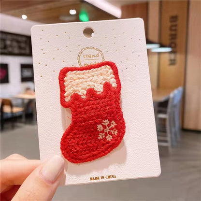 Cute Snowman Christmas Tree Pom Pom Hair Accessory