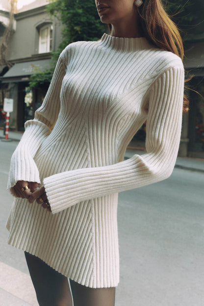 Turtleneck temperament short sweater dress