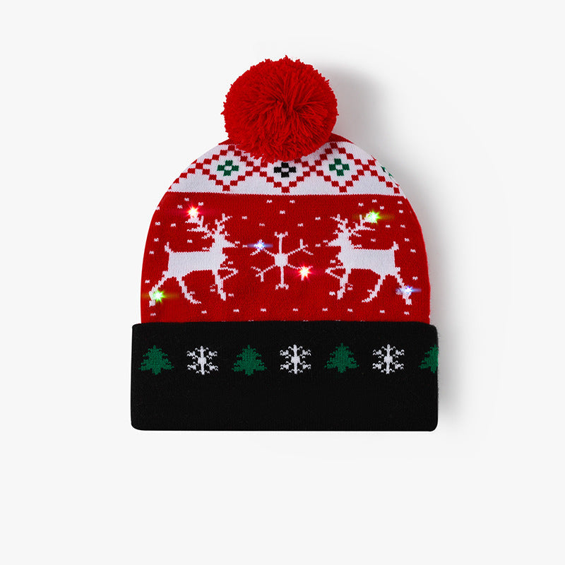 LED Reindeer Knit Christmas Hat