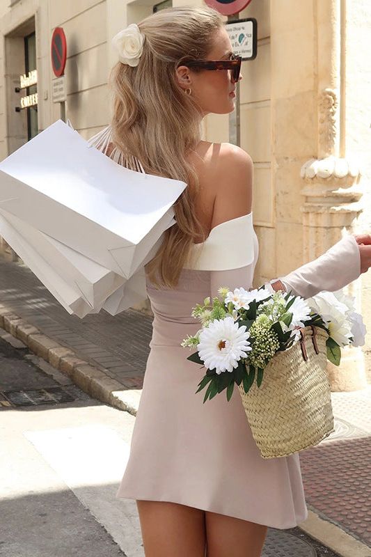 French style layered chest wrap dress