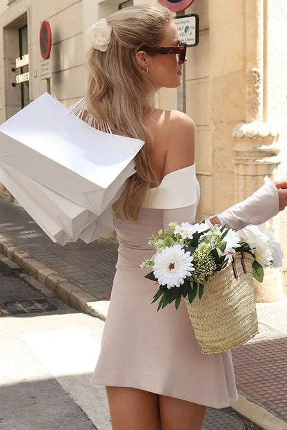 French style layered chest wrap dress