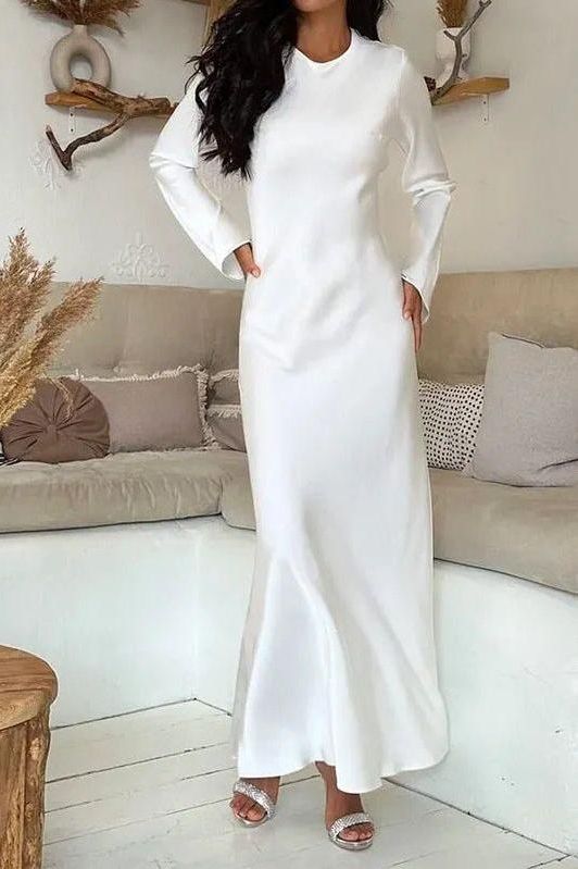 Slimming long casual dress